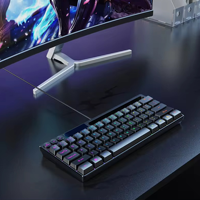 Teclado Gaming Compacto Ergonómico Mini de 64 Teclas con Retroiluminación LED RGB Personalizada, Conexión USB