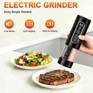 เครื่องบดพริกไทยไฟฟ้าแบบพกพา เครื่องบดเครื่องเทศแบบชาร์จ USB เสียงเบา ปรับระดับได้ สำหรับครัว บาร์บีคิว และการเดินทาง - Product Image 3