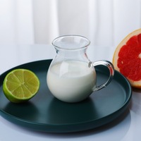 Petit pot à lait transparent à haute teneur en borosilicate pour expresso, mini tasse à lait avec poignée, pot à lait en verre à haute teneur en borosilicate