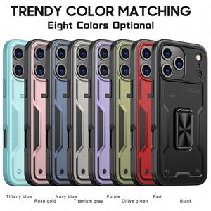 Armor trường hợp đối với iPhone 17 Pro Max nhà sản xuấ<span class=keywords><strong>t</strong></span> giá chống sốc TPU PC điện thoại di động Trường hợp với vòng kim loại chân đế chủ - Product Image 2