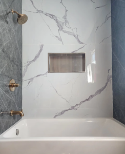 Panel Dinding Kristal Batu SPC Kilap Tinggi Garansi 3 Tahun Tahan Api Anti Jamur Eksterior Tahan Air Modern Komersial Rumah Tangga - Product Image 3