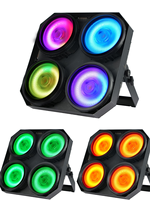 Projecteur Blinder 4 Yeux 4*100W COB RGBW 4-en-1 LED Étanche IP65 DMX512 pour Scène, Spectacles Musicaux et Éclairage de Public