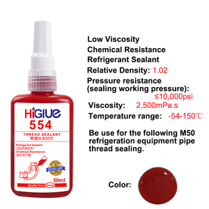 Adhésif anaérobie 554 rouge, scellant de filetage résistant aux solvants, pour applications à haute température <span class=keywords><strong>et</strong></span> conduites chimiques - Product Image 4