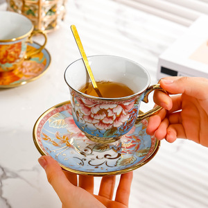 Hot Seller Minimalist Design Colorful Ceramic Coffee <b>Cup</b> <b>Set</b> with Handgrip Customizable Dinner Plate for Hotel Mugs Genre - Product Image 2