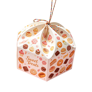 Boîte à dessert en papier kraft blanc carrée écologique pour tiramisu et biscuits, avec boîte à pâtisserie sucrée - Product Image 1