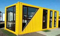 Maison conteneur prête à l'emploi, démontable et pliable, de luxe, en acier, à panneaux sandwich, design moderne, avec caractéristiques respirantes