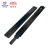 Correderas telescópicas de extensión total de 53 mm de alta resistencia con rodamientos de bolas de 90 kg para cajones de RV, caravanas, furgonetas y gabinetes marinos, con bloqueo, color negro.