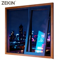 Ventanas de Toldo con Marco de Aluminio y Vidrio Espejado ZEKIN, Resistentes a Huracanes, para Uso en Cocina, Abatibles hacia Abajo, para Viviendas, Residencias y Apartamentos