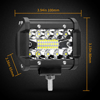 Barre lumineuse LED de travail pour voiture 60W 4 pouces, lampe de conduite pour tout-terrain, bateau, tracteur, camion, 4x4, SUV, phare antibrouillard, accessoires de voiture