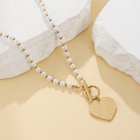 Yiwu Aceon Velle acier inoxydable amour coeur islamique musulman arabe coran verset Allah perle perle arabe mère coeur collier