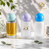 Flacon pulvérisateur de parfum en verre de 15 ml en gros avec bouchon rond coloré, flacon vide transparent givré format voyage pour parfum