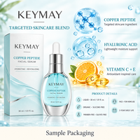 Sérum Visage au Cuivre Peptidique Marque Blanche Acide Hyaluronique Vitamine C E Anti-rides Éclaircissant Hydratant Soin de la Peau OEM ODM 30ml