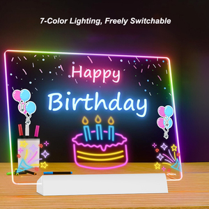 Veilleuse LED avec message du Nouvel An, contrôle tactile, alimentation USB, design moderne, lumière chaude colorée pour bébés et enfants - Product Image 1