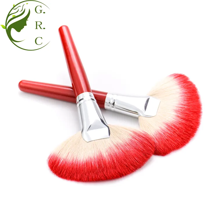 New Advanced Technology Pink One Docolor Wooden Handle Cosmetic Make Up Brush Biggest Applicationfan Powder Brushes For Women