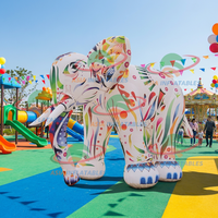 Modèle gonflable géant personnalisé en forme d'éléphant peint, style graffiti, pour événements et parcs d'attractions