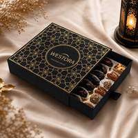 Boîtes cadeaux de luxe personnalisées avec logo, de qualité alimentaire, écologiques, magnétiques, pour dattes et chocolats de l'Aïd Ramadan, avec ruban
