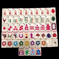 Jeu de Mahjong Américain Blanc Perle, 160 Pièces en Acrylique Effet Ondulation, Jeu de Table pour Fêtes de Famille et Cadeau de Fêtes