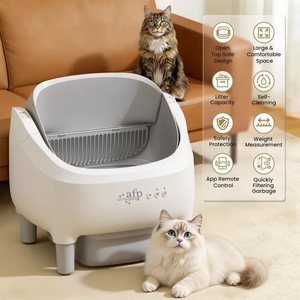 Toilette pour chat AFP Open-Top Design, auto-nettoyante, avec bac à déchets de 15 L, commande par application, nettoyage <span class=keywords><strong>automatique</strong></span>, pour plusieurs chats - Product Image 5