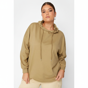 เสื้อกันหนาวมีฮู้ดสำหรับผู้หญิง, สินค้ามาใหม่เสื้อฮู้ดผ้าคอตตอนไซส์ใหญ่ - Product Image 1