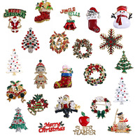 Broche de Noël multi-styles Père Noël et sapin, en alliage vintage, accessoire pour vêtements, chapeaux, chaussures, bijou de corsage, édition limitée pour les fêtes