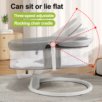 Berceau électrique pour bébé 5 en 1 avec panneau tactile intelligent, 10 berceuses, minuterie et télécommande pour apaiser les nouveau-nés et les aider à s'endormir en douceur
