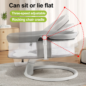Berceau électrique pour bébé 5 en 1 avec panneau tactile intelligent, 10 berceuses, minuterie et télécommande pour apaiser les nouveau-nés et les aider à s'endormir en douceur - Product Image 5