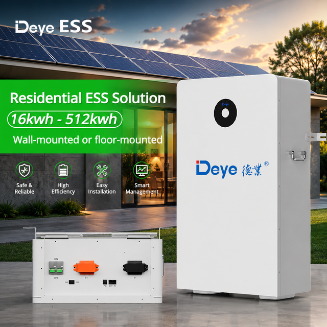 Deye RW-F16 51.2V 314Ah Lithium Iron Phosphate Battery 16kWh Residential Solar Energy Storage System