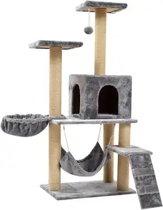 Kedi Scratcher ağacı kapalı kedi tırmalama mesajları standı evi Kitty kınamak için komik kedi oyuncaklar yavru Pet oyun evi