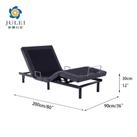 Lit réglable avec lumières LED et massage, cadre en métal moderne, moteur Okin - Tailles Full/Queen/King/Twin