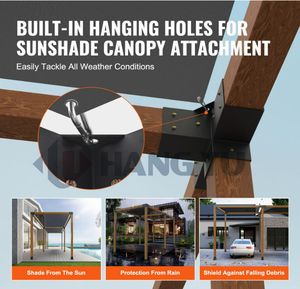Vigas de fácil instalación para pérgolas y gazebos de patio con base de poste de pérgola, para accesorios de muro cortina - Product Image 1