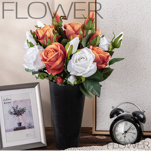 Venta al por Mayor de Tallos de Rosas Artificiales de 3 Cabezas, Rosas Artificiales de Tacto Real para Ramos de Novia, Decoración de Centros de Mesa para el Hogar - Product Image 2