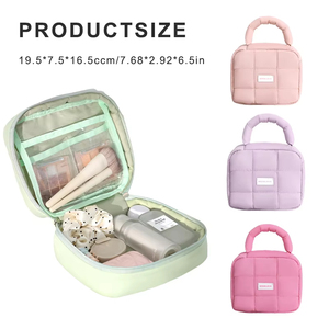 Bolsa <span class=keywords><strong>de</strong></span> cosméticos hinchada a <span class=keywords><strong>precio</strong></span> <span class=keywords><strong>de</strong></span> fábrica, pequeña bolsa <span class=keywords><strong>de</strong></span> viaje <span class=keywords><strong>profesional</strong></span> acolchada <span class=keywords><strong>de</strong></span> <span class=keywords><strong>maquillaje</strong></span>, bolsa <span class=keywords><strong>de</strong></span> <span class=keywords><strong>maquillaje</strong></span> personalizada para mujer - Product Image 2