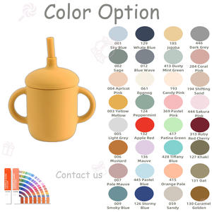 Taza de silicona de grado alimenticio para niños con tapa de paja taza de bebé a prueba de derrames para niños pequeños grado alimenticio para niños pequeños refrigeración - Product Image 4