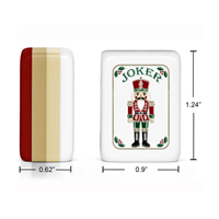 Nouvel ensemble de mahjong moderne de luxe en acrylique, tuiles de mahjong américaines sur le thème de Noël, avec motifs Nuit, Traîneau, Élan, Boule de cristal pour jeu familial