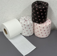 Rouleau de papier hygiénique en pâte de bois vierge souple 3 plis, papier hygiénique jetable, gaufrage simple, emballé individuellement dans un paquet de 2 plis