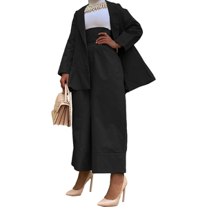 Women's <strong>Clothing</strong> 2023 Trendy Women Clothes Ruffle Hem Jacket &amp; High Waist Pants Set - Product Image 3