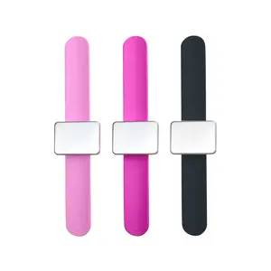 Logo Tùy Chỉnh Hình Vuông Silicone Wristband Magnetic Bracelet Wrist Nhạc Strap Cho Stylist Đa Chức Năng Tóc Phong Cách Công Cụ