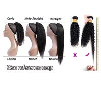 Extension de Queue de Cheval en Cheveux Humains Bouclés 1B Remy, Accessoire pour Femme