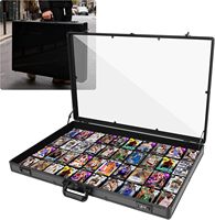 Vitrine pour cartes à collectionner, vitrine en aluminium avec 2 serrures à code pour expositions, présentoir de table pour salons professionnels