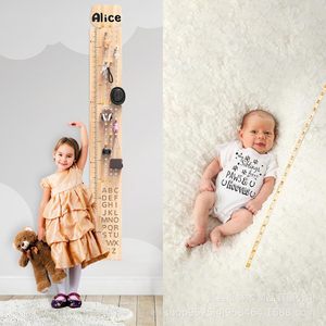 Toise murale en bois transfrontalière pour enfants, ruban à mesurer mobile, cadeau pour enfants - Product Image 3