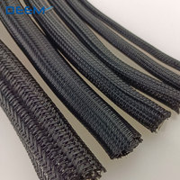 Ignifuge auto-emballage fendu tressé gaine câble PET manchon à fermeture automatique manchons de gestion Kit organisateur