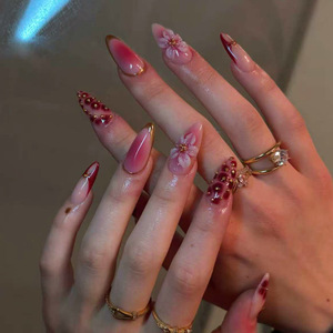 <span class=keywords><strong>Uñas</strong></span> Postizas Acrílicas con Diseño Personalizado, Forma Almendrada Corta, Reutilizables, con <span class=keywords><strong>Pegamento</strong></span> <span class=keywords><strong>para</strong></span> <span class=keywords><strong>Niñas</strong></span> - Product Image 2