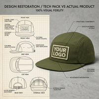 Casquette de camping 5 panneaux en coton vierge SHINY Premium, logo personnalisé, faible MOQ, non structurée, pour sports de plein air, plage, respirante, imperméable pour hommes