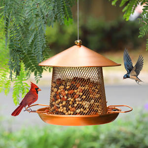 Горячая распродажа: Экологичная металлическая уличная кормушка для птиц с крышей и отсеком для хранения корма, подвесной контейнер для сада - Product Image 3