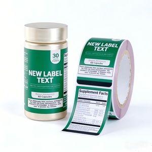 Étiquettes personnalisées pour bouteilles de compléments alimentaires, estampage à chaud, feuille d'or, emballage auto-adhésif - Product Image 1