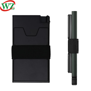 Großhandel Pop-up Geldbörse Kreditkarten-Metallhalter Minimalistischer Individueller Visitenkartenhalter mit Gummiband Männer Geschenk Kartenhalter - Product Image 1