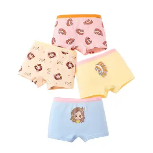 4 pièces Cartoon Print Children Panties Kids Girls Multi Color Cotton Underwear Skin-friendly Comfortable Underpants boxers