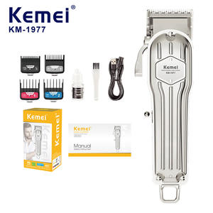 เครื่องตัดผมไฟฟ้า Kemei รุ่น KM-1977 แบบโลหะ ชาร์จไฟได้ ปรับระดับได้ สำหรับใช้ในบ้าน - Product Image 2