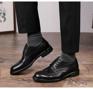 Biyate – chaussures en cuir de veau respirantes pour <span class=keywords><strong>homme</strong></span>, style britannique, haut de gamme, à la mode - Product Image 2