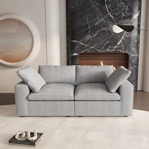 Canapé modulaire sectionnel Voxhome pour salon familial, style nuage doux, gris nordique, 3, 4, 5, 6, 7 places - Product Image 2